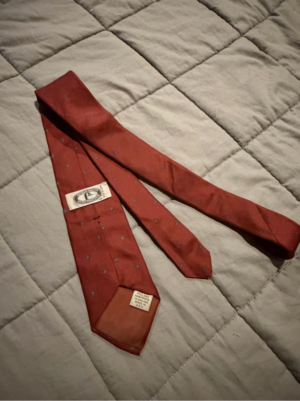 Men's Rust Orange Micro-Dot Tie - Picture 2 of 5